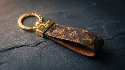 Leather Monogram Keychain