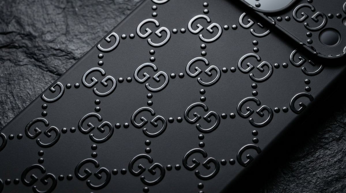 Glossy Black on Black Monogram Phone Case