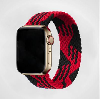 Red and Black Braided Solo Loop Apple Watch Band