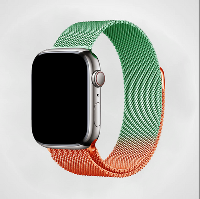 Green Orange Gradient Milanese Apple Watch Band