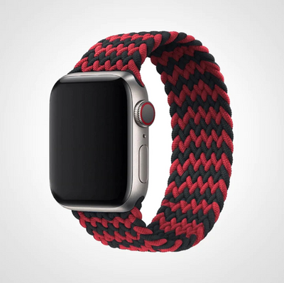 Red Chevron Braided Solo Loop Apple Watch Band