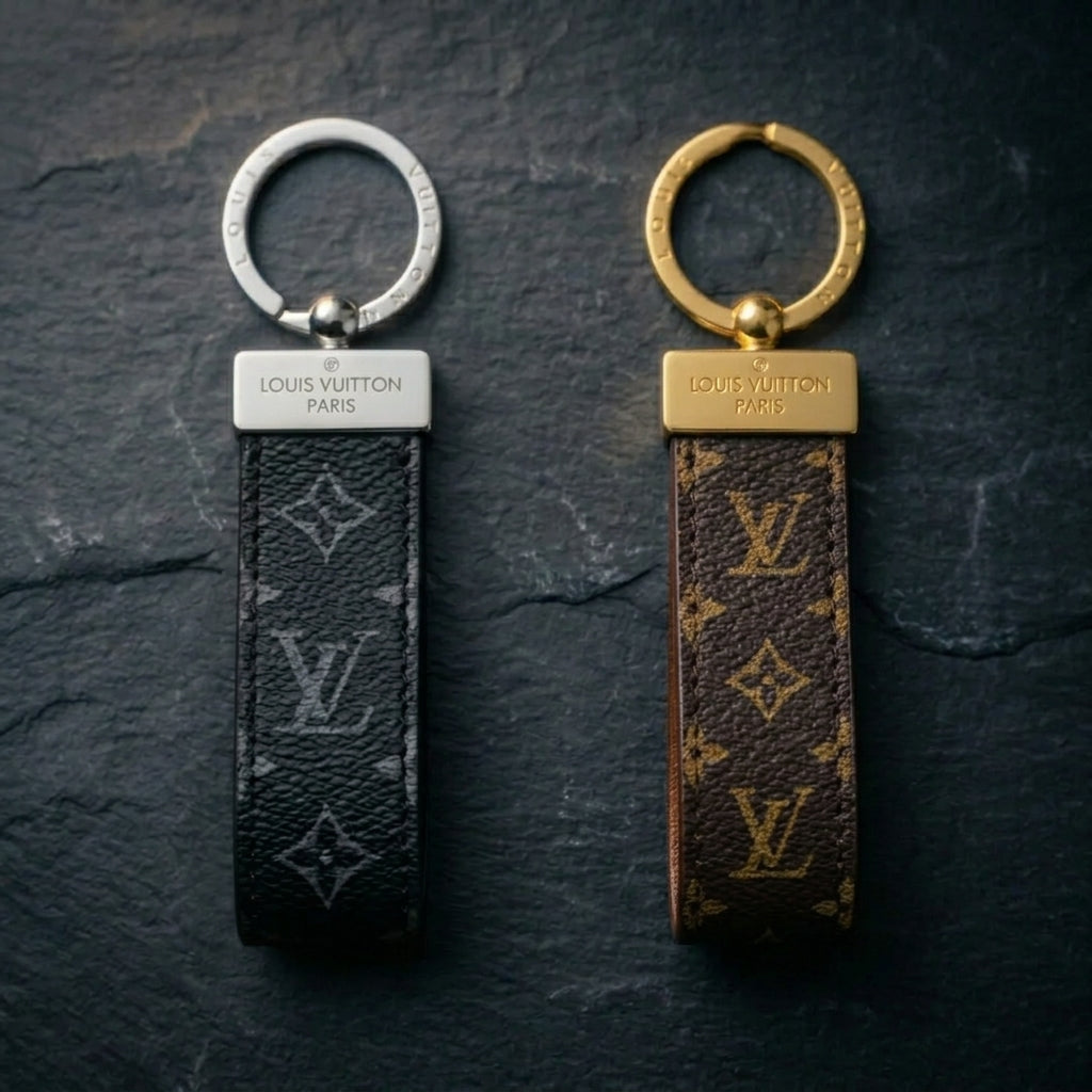 Leather Monogram Keychain