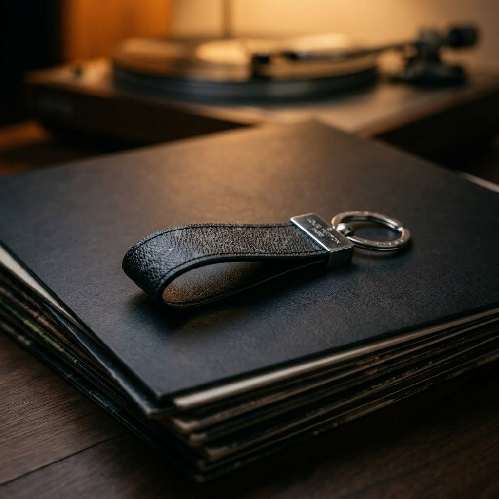 Leather Monogram Keychain
