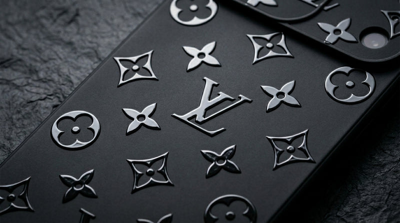 Glossy Black on Black Monogram Phone Case