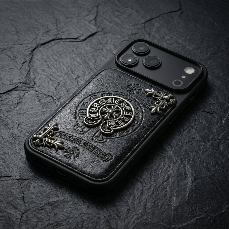 CH Leather Horseshoe iPhone Case