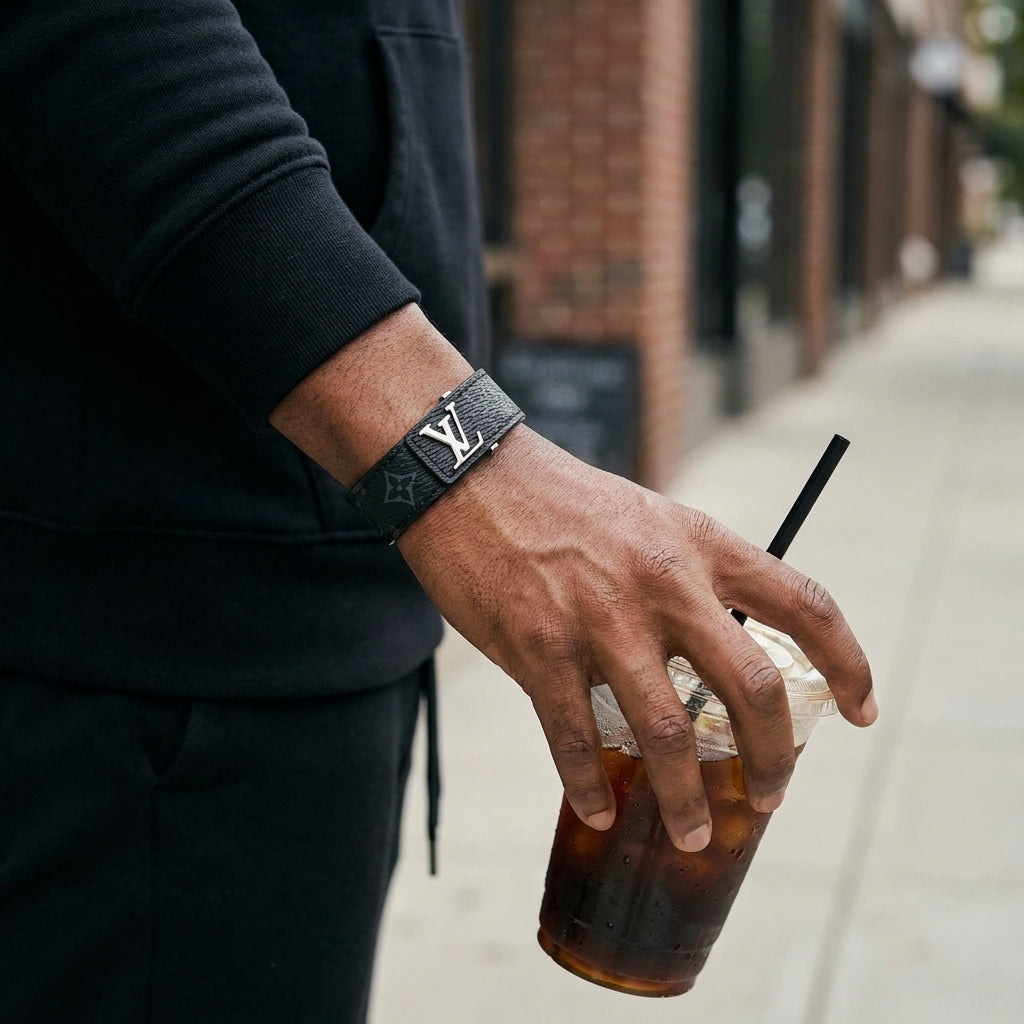 Leather Monogram Bracelet