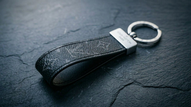 Leather Monogram Keychain
