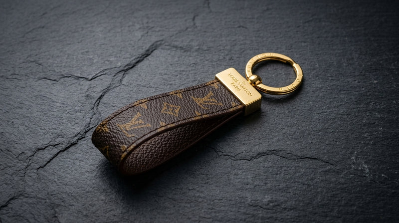 Leather Monogram Keychain
