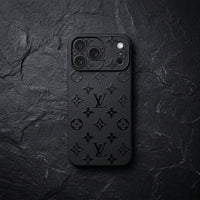 Glossy Black on Black Monogram Phone Case