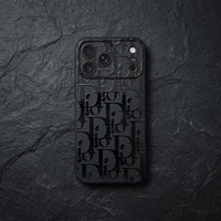 Glossy Black on Black Monogram Phone Case