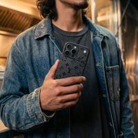 Glossy Black on Black Monogram Phone Case