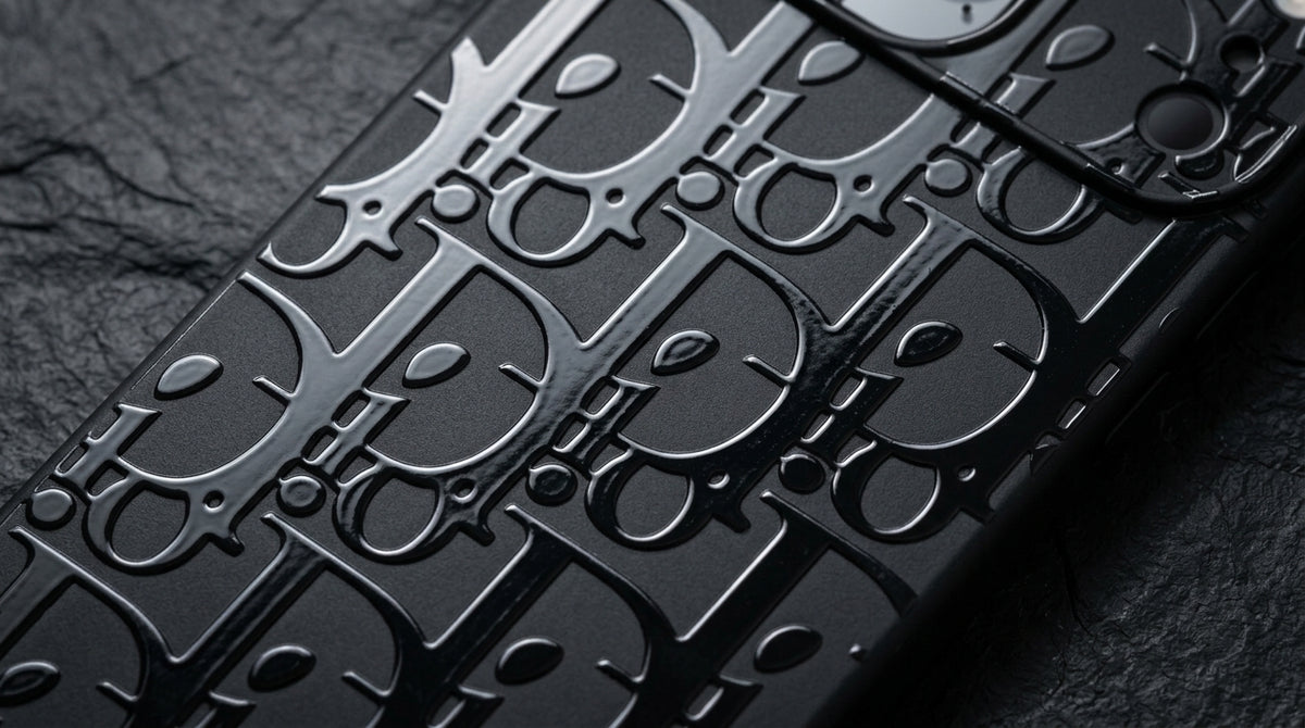 Glossy Black on Black Monogram Phone Case