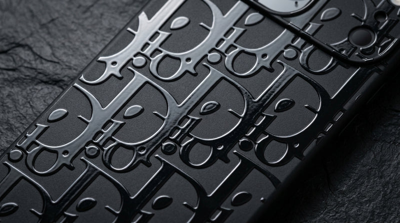 Glossy Black on Black Monogram Phone Case