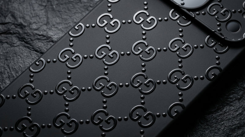 Glossy Black on Black Monogram Phone Case