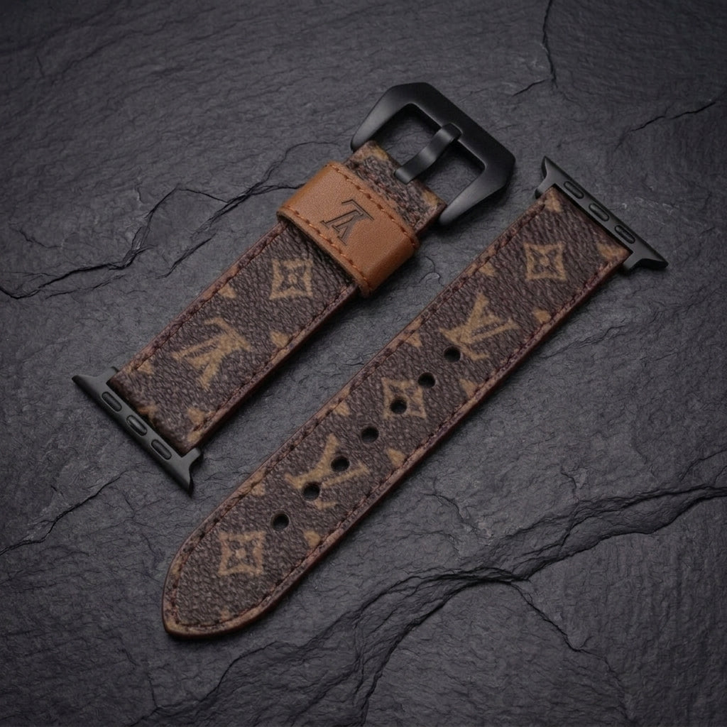 LV-Luxury Leather Apple Watch Band