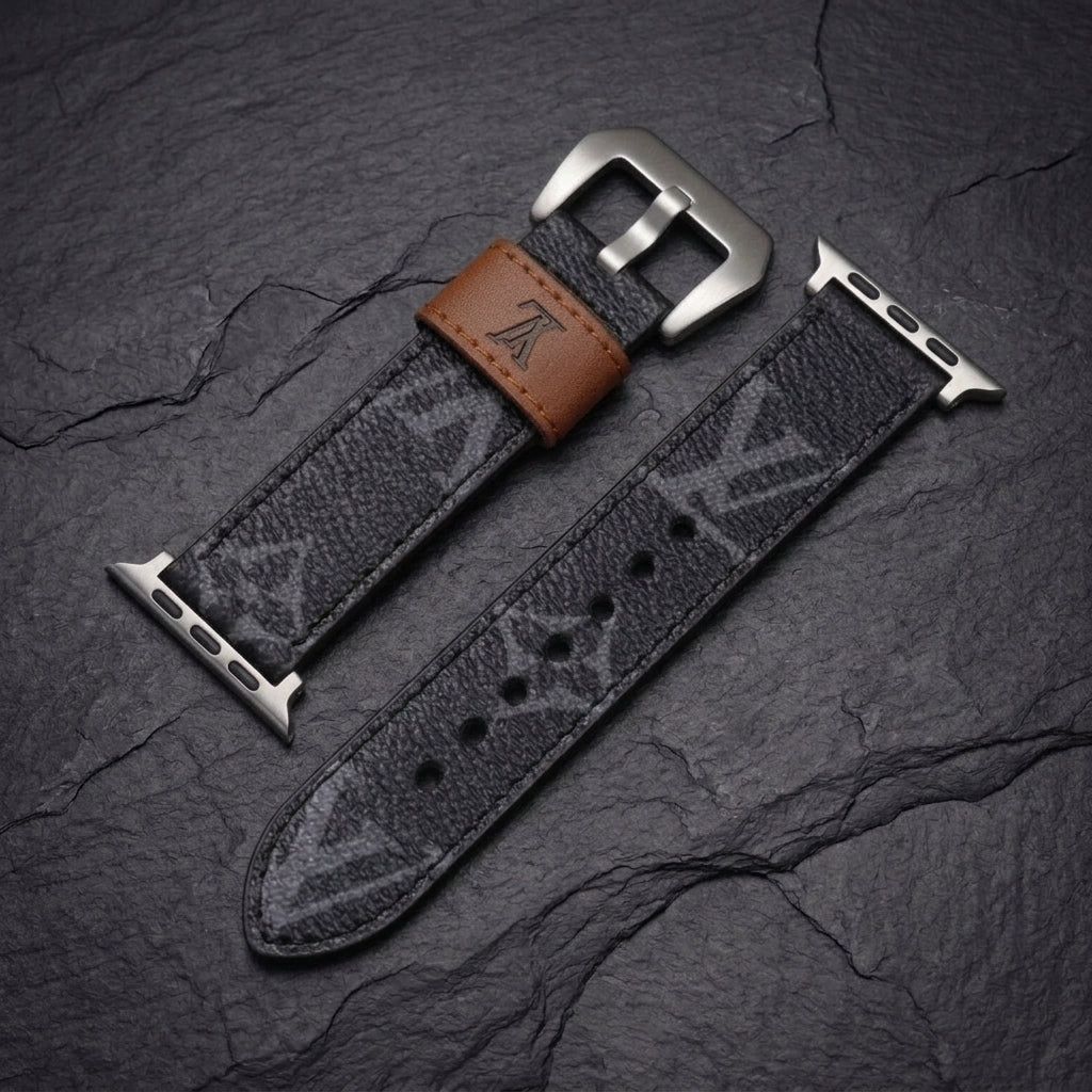 LV-Luxury Leather Apple Watch Band