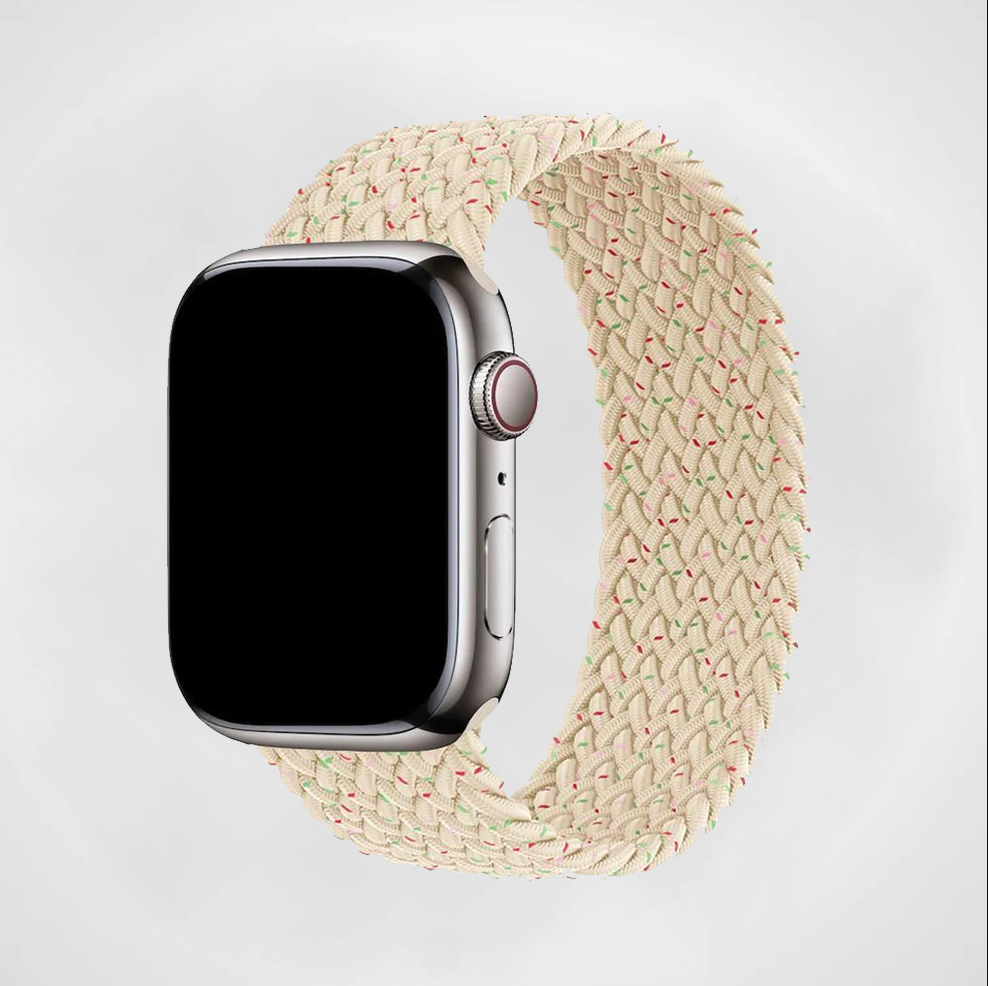 Beige Starlight Braided Solo Loop Apple Watch Band