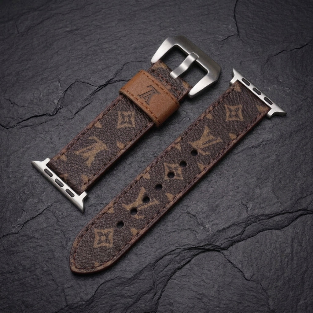 LV-Luxury Leather Apple Watch Band