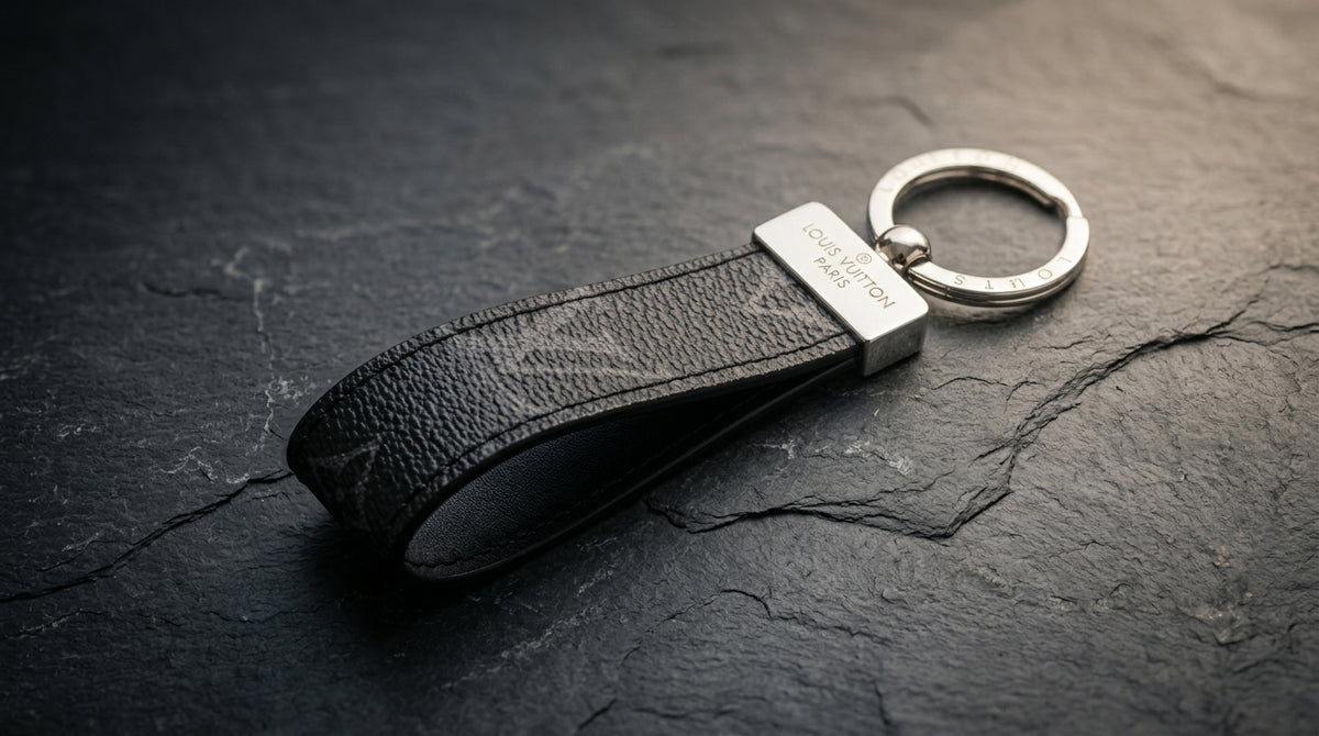 LV Leather Monogram Keychain