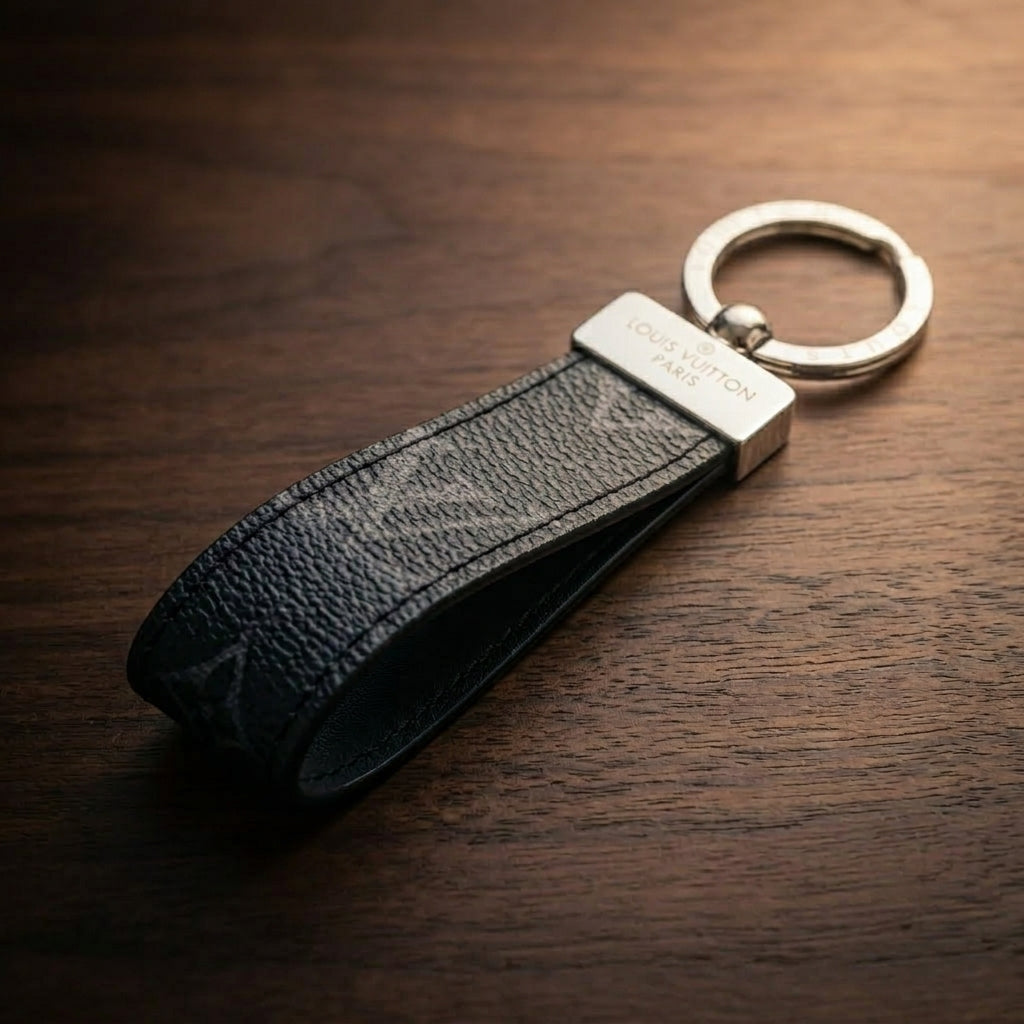 LV Leather Monogram Keychain