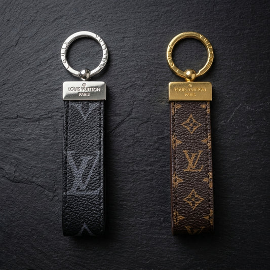 LV Leather Monogram Keychain