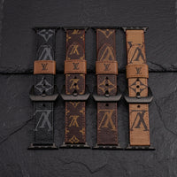 LV-Luxury Leather Apple Watch Band