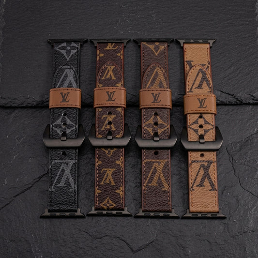 LV-Luxury Leather Apple Watch Band