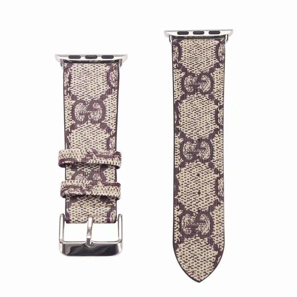 GG Luxury Leather Apple Watch Band