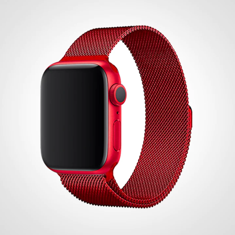 Red Milanese Apple Watch Band